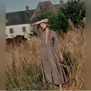 DOEN MADELAINE DRESS IN DELPHINE PLAID Size XS